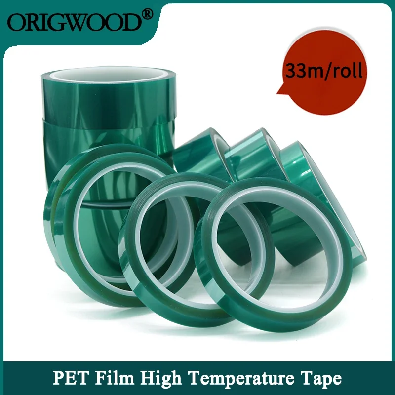 

PET Film Tape 3mm ~ 100mm Green High Temperature Heat Resistant PCB Solder SMT Plating Shield Insulation Protection