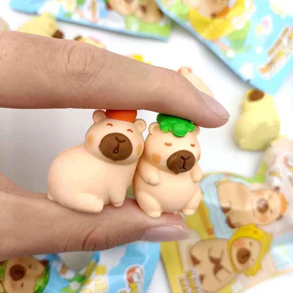 High Quality Capybara Pencil Eraser Cartoon Birthday Gift Blind Bag Rubber Stationery Kids