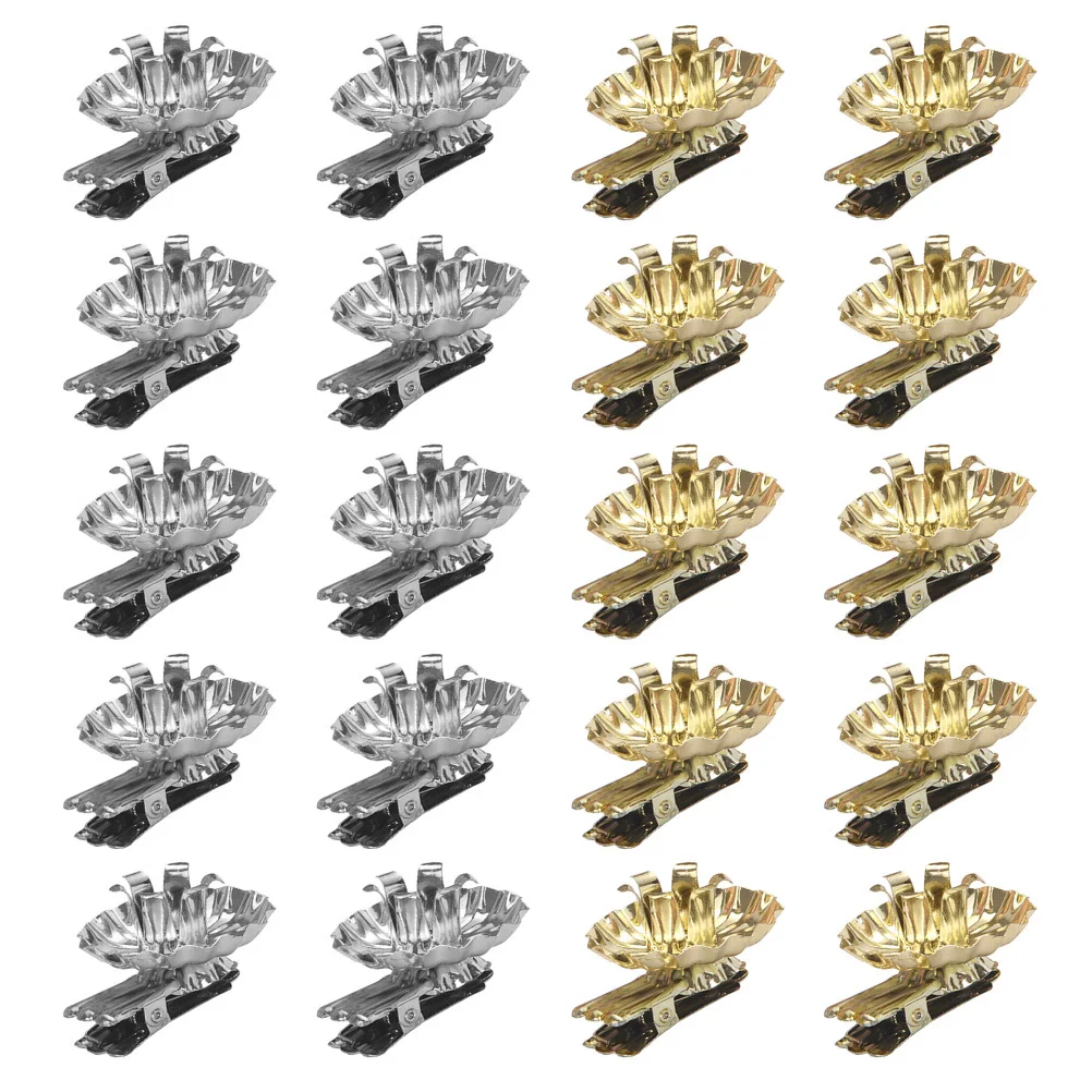 

20Pcs Christmas Holder Clips Delicate Iron Art Candlestick Clips for Party Table Decoration Metal Holder