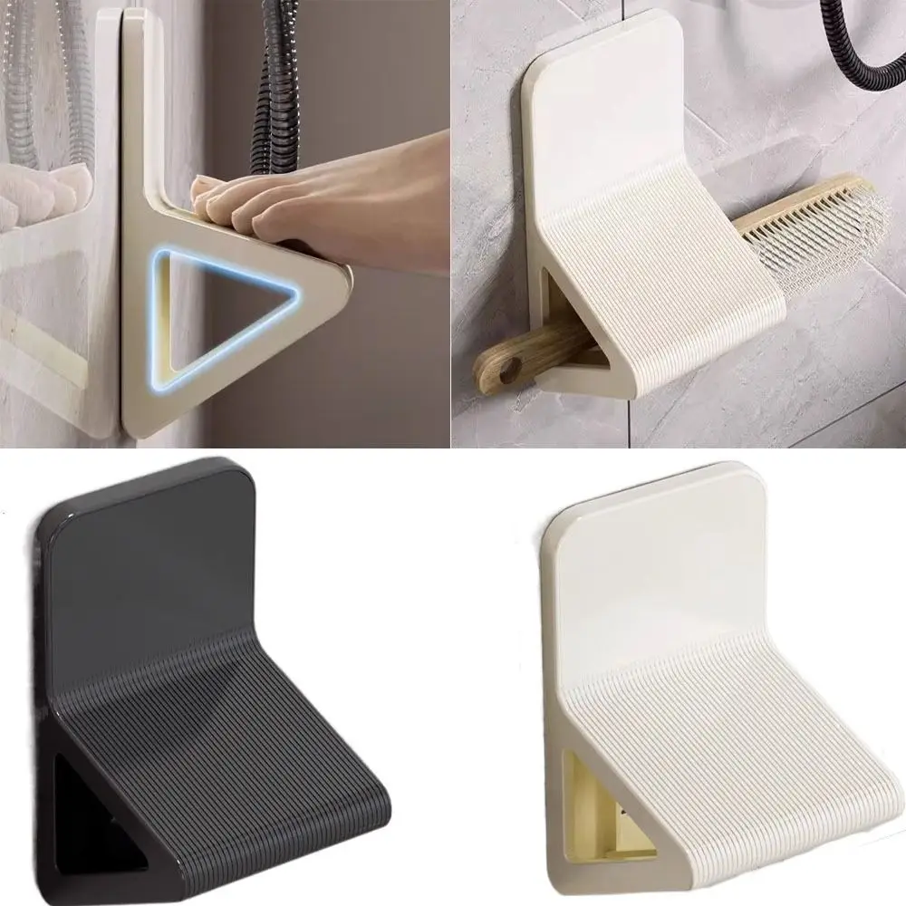 Non Perforated Bathroom Foot Pedal Non Slip ABS Shower Foot Rest Wall Mounted Grip Holder Pedal Step