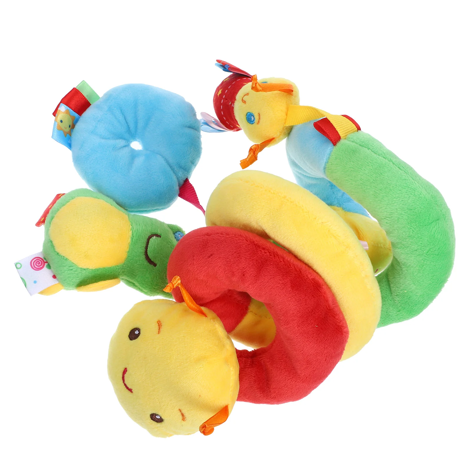 

Spiral Soft Baby Crib Rail Stroller Car Seat Handle Wraps Multi Textures Squeaker Pram Hanging