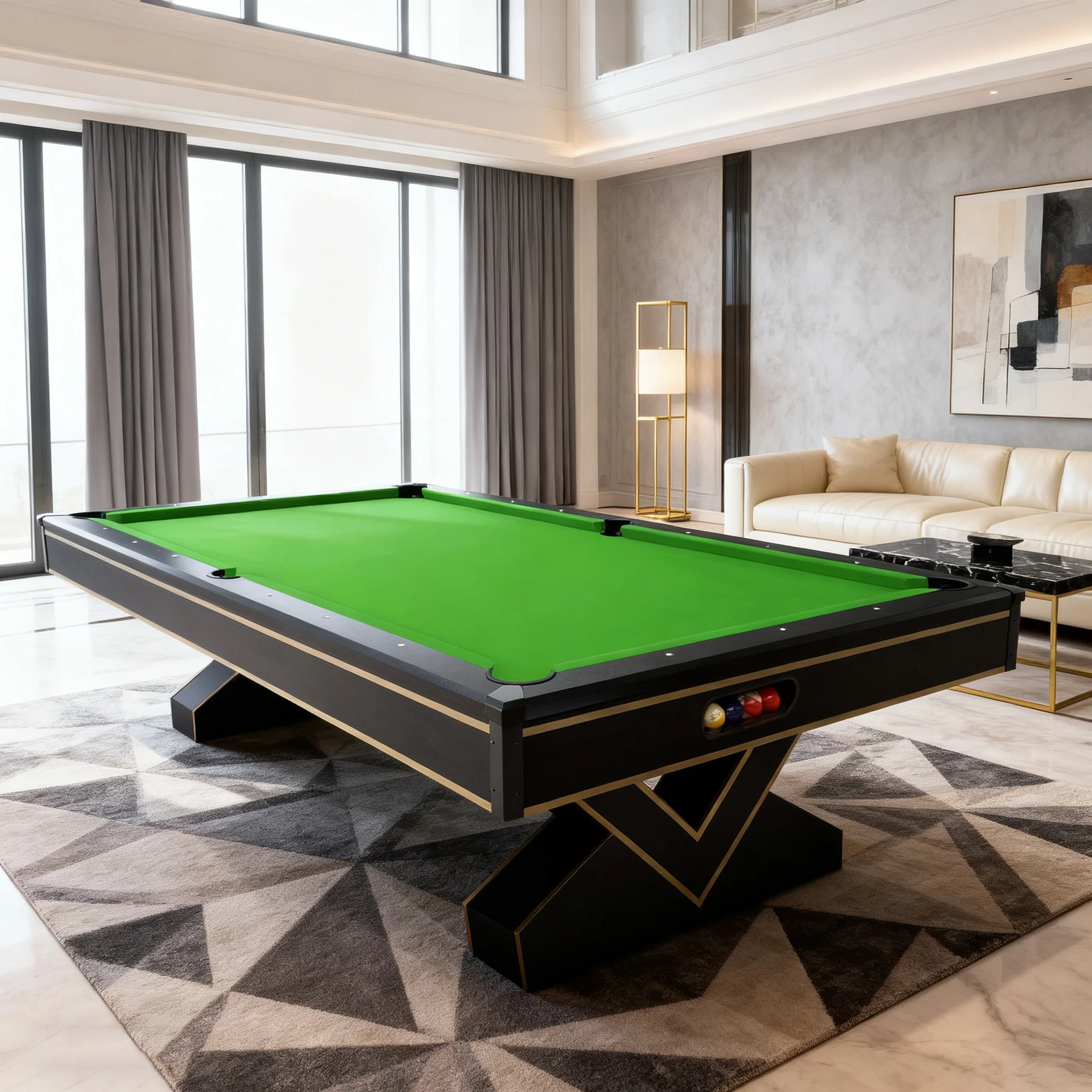 Lux Solid Wood Legs Wool Cushion 9 Ball Pool Table Combo Dining Table Conversion 8ft Slate