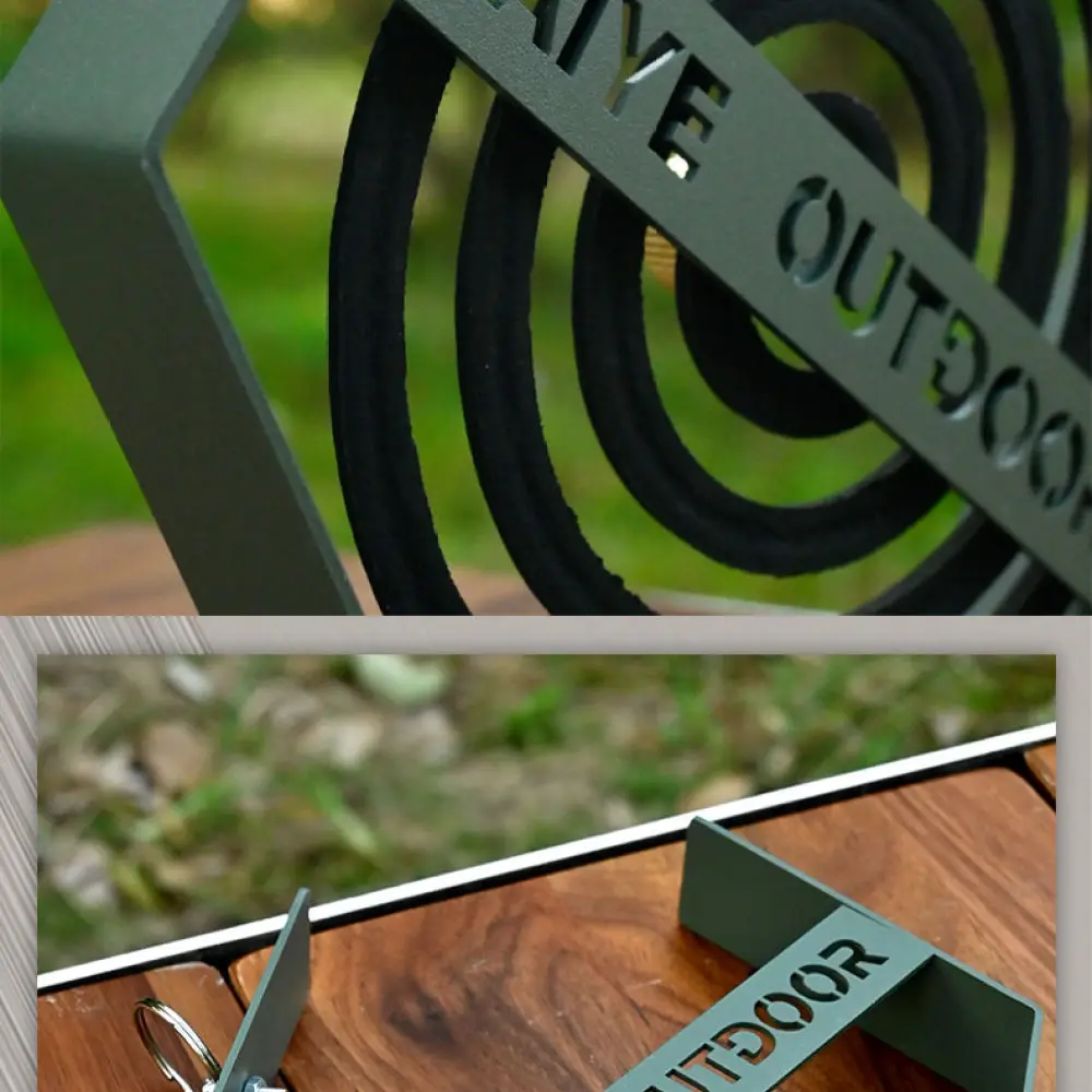 Portable Hanging Mosquito Coil Tray Creative Iron Hexagonal Stand For For Waiye Camping Outdoor Fishing Garden Patio Supplies
