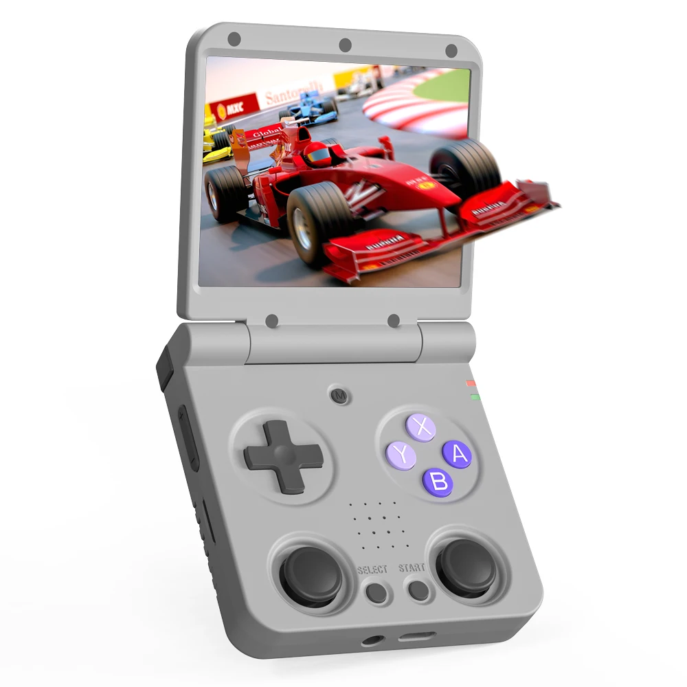 MIYOO Flip V2 Retro Handheld Game Console Met Metalen Scharnier 3.5''IPS Scherm Compact Draagbare Game Machine Dual analoge sticks Gift