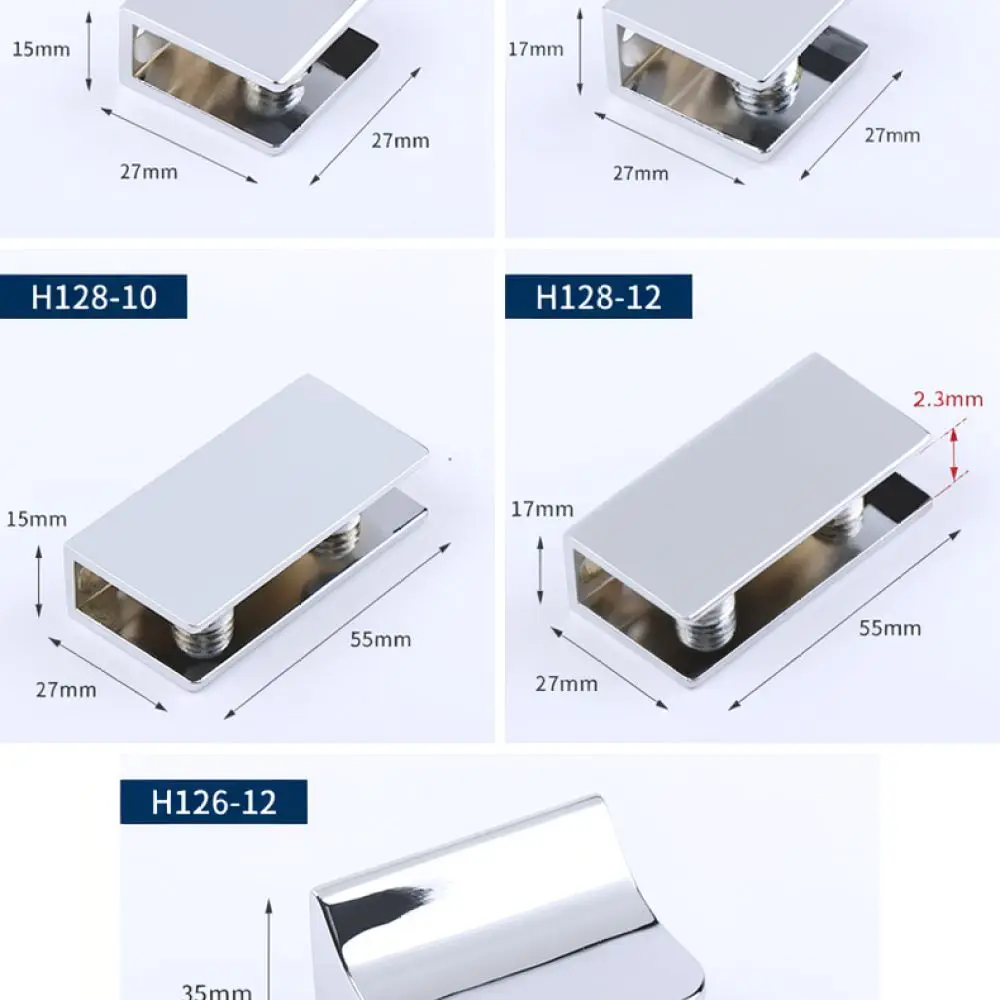 Adjustable Glass Shelf Support Bracket Fish Mouth Holder Zinc Alloy Clamp For 5 12MM Thick Wooden Plate Mounting