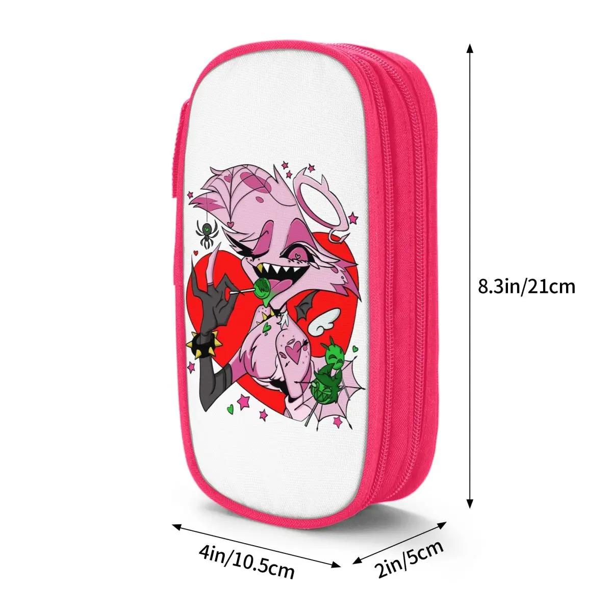 Hazbins Estuche para lápices Anime Angel Dust Pen Bag Girl Boy Almacenamiento grande Estudiantes Regalo escolar Estuches para lápices