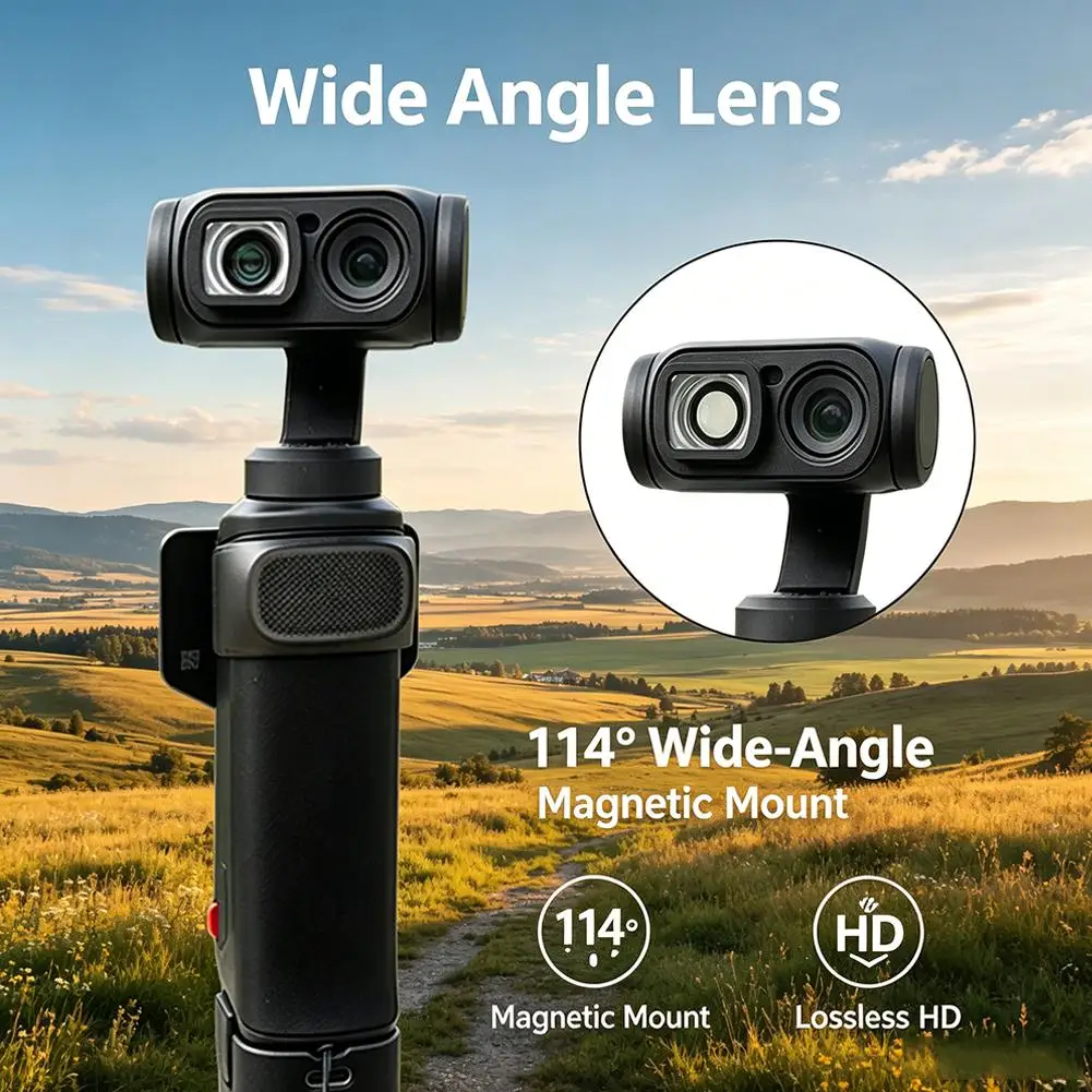 114° Magnetic Wide Angle Lens For Insta360 Luna Ultra Aluminum Alloy Zero Distortion Lossless HD Optical Camera Lens Accessory