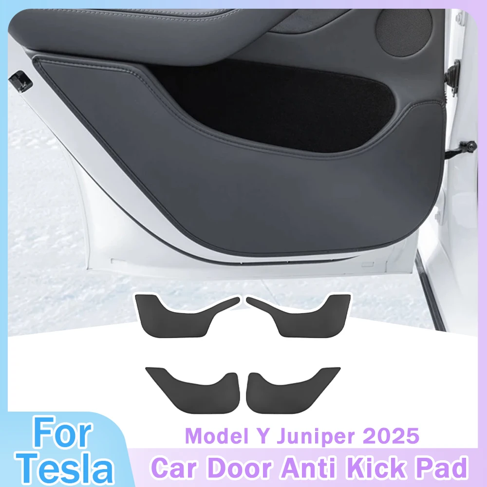 

Car Door Anti Kick Pad For Tesla Model Y Juniper PU Leather Front and Rear Door Side Panel Protection Pad Interior Accessories