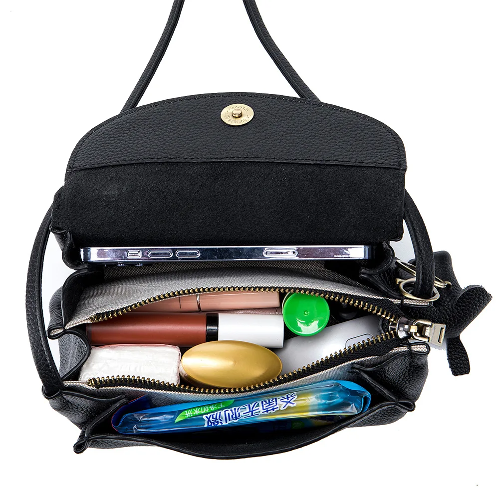 Jedna torba worek na ramię luksusowa ze skóry bydlęcej torba Crossbody z prawdziwej skóry dla kobiet designerska torebka pod pachami etui na telefon