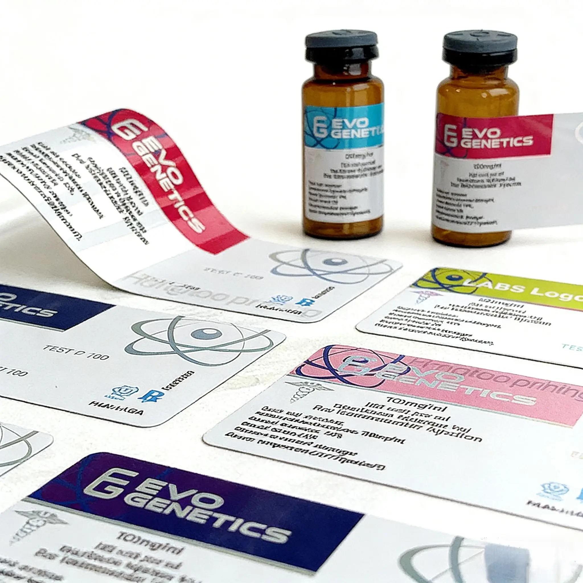 

15ml Removable Custom Labels For Peptide Cosmetic PET Bottles Waterproof Vinyl Stickers