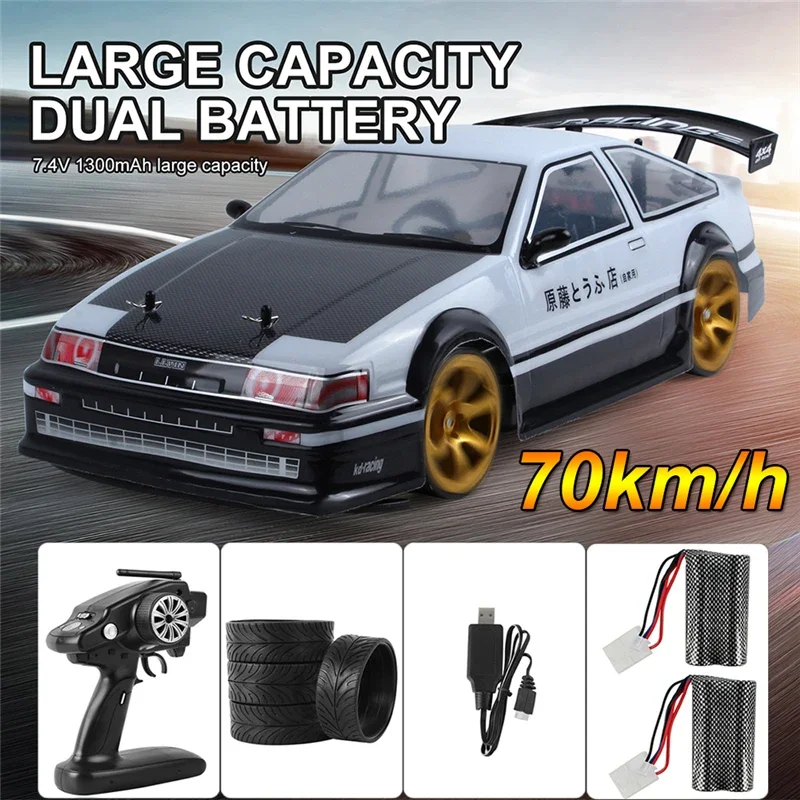 

1:10 70KM/H High-speed AE86 RC Car 4WD Stunt Drift Sports Racing Car Remote Control Car Vehicle Toys for Children Boys Gifts