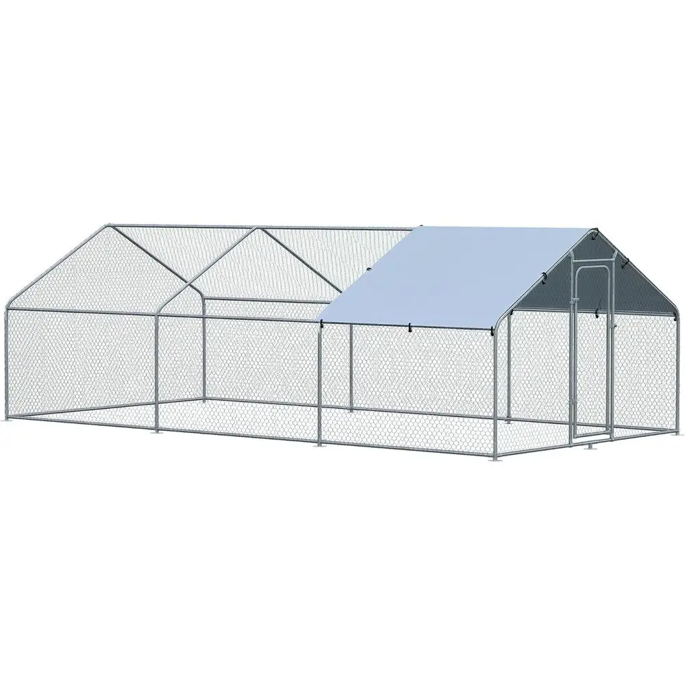 

Spiral Walk-In Chicken Coop with Waterproof & UV-Resistant Metal Cover, 1.3 Tubing, 9.8' x 19.7' x 6.4' for Outdoor Yard Use