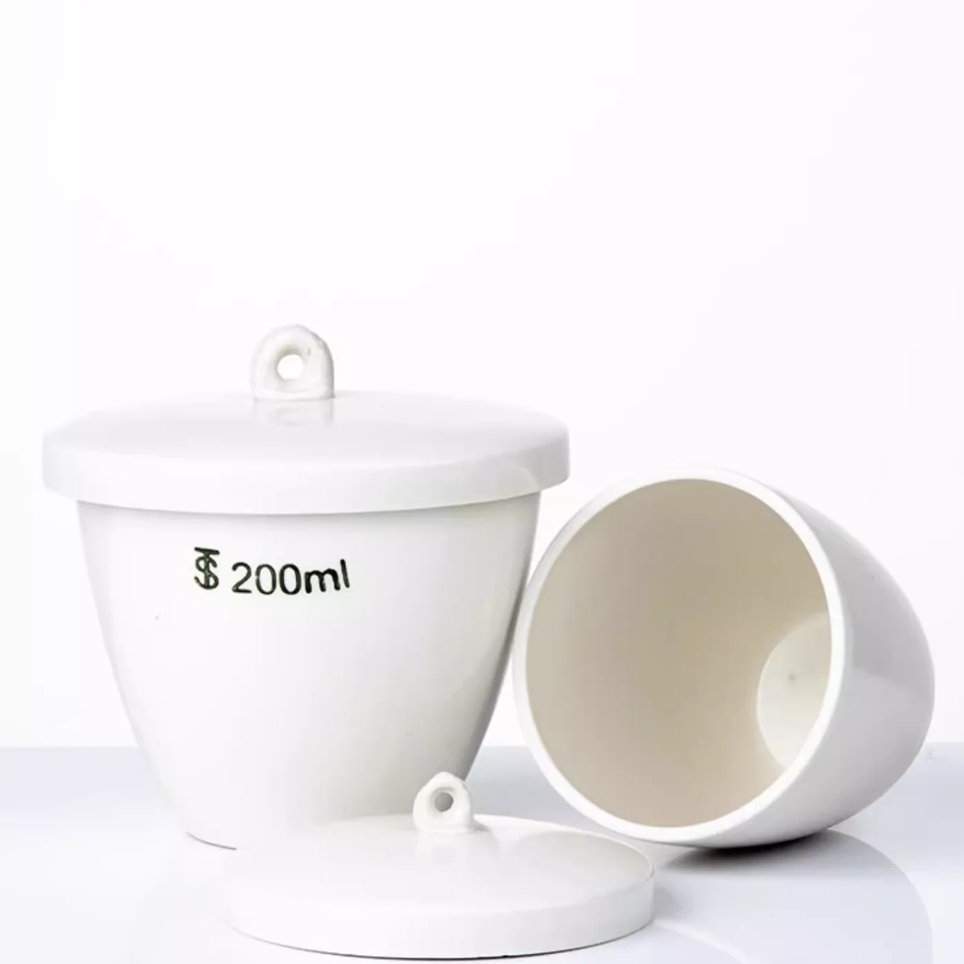 

(10 pieces/batch) 200ml ceramic crucible with lid and high temperature resistant laboratory porcelain crucible