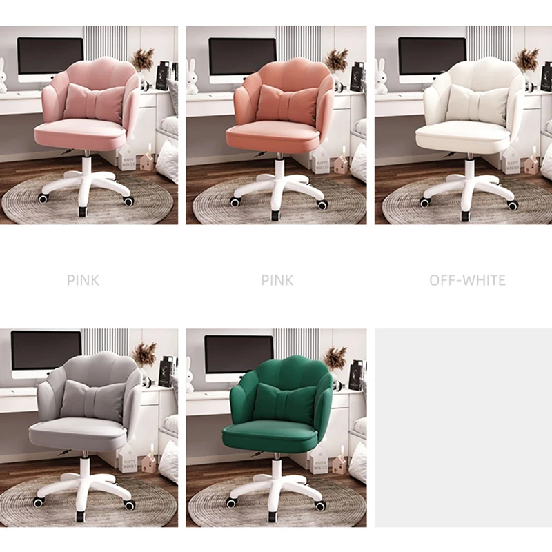 Computer Chair Pink Cute Girl Office Home Comfortable Gaming Chair Desk Swivel Chair Bedroom Makeup Chair Boy Student Game Chair