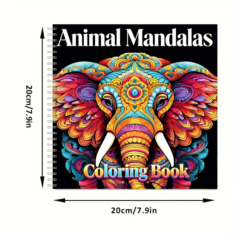 Coloring Book Animal Mandalas for Adult Colouring Book, Birthday Day Gift, Back to School Supplies, Adults Cute Drawing Book