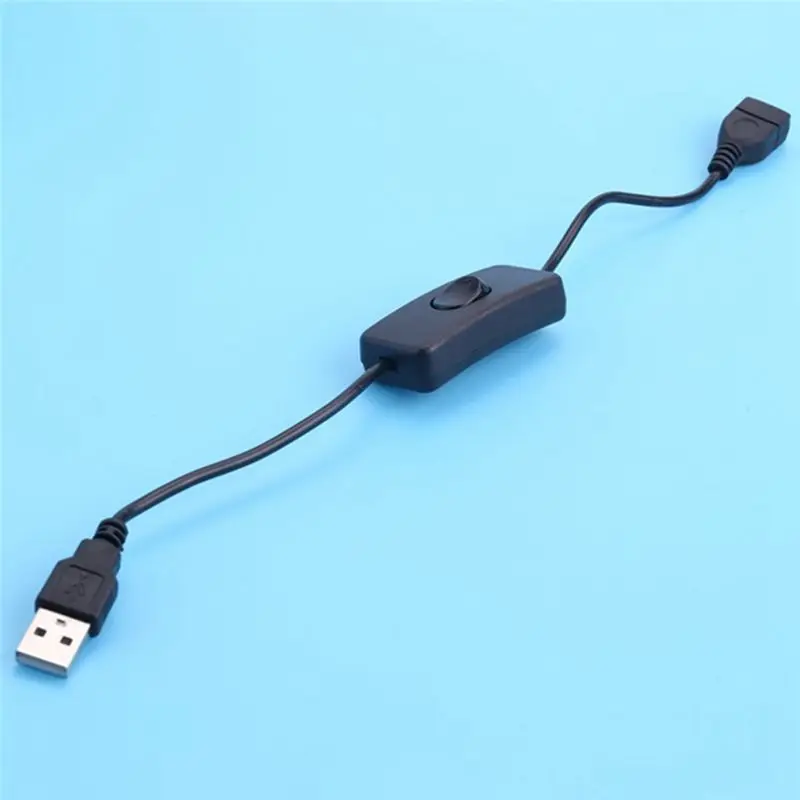 【Power Supply】 5Pc 28CM USB Cable Male To Female with ON/OFF Extension Toggle for USB Lamp USB Fan Power Supply Line Black