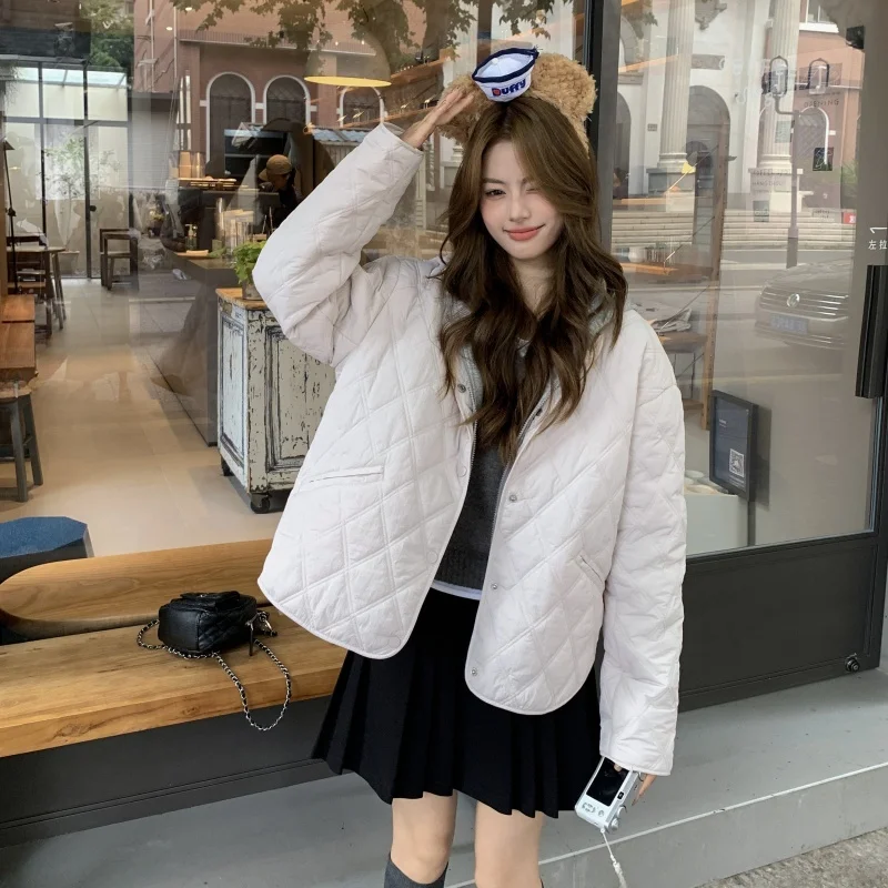 

Trendy Couples ex Diamond Stitched Pure Color Detachable Cap Sweatirt Cotton Jaet Women's Sle Men's Sle Cotton Cl...