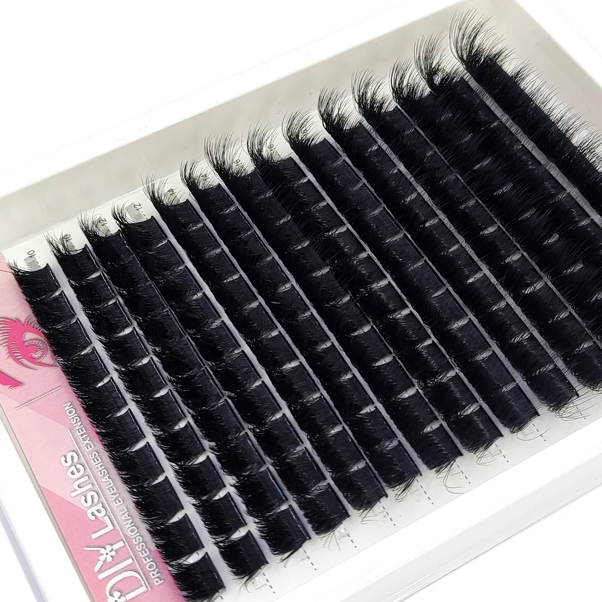 HBZGTLAD 8D Luxuriöse Flauschige DIY 80D-300D Wimpernbüschel 10-20mm Gemischte Länge Wimpernverlängerung 0,07mm Russische D-Curl Dicke – Detail 12