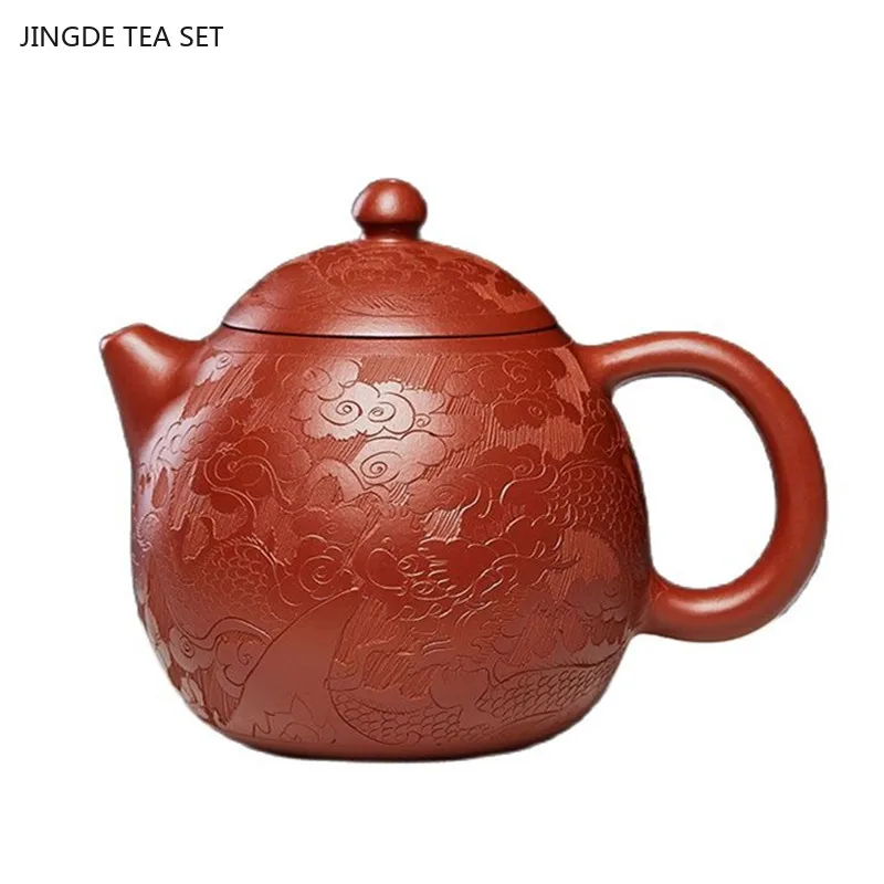 

180ml Boutique Dahongpao Dragon's Egg Tea Pot Yixing Purple Clay Teapot Handmade Filter Beauty Tea Infuser Zisha Tea Set