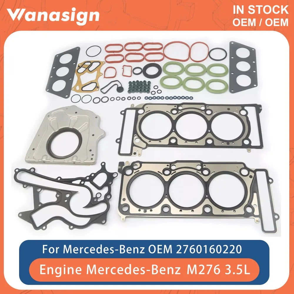 Engine Full Gasket Set Fit 3.5 L For Mercedes-Benz 3.5 C300 C350 E300 E350 CLS300 CLS350 ML300 R350 S350 M276 3.5L V6 GAS 11-18