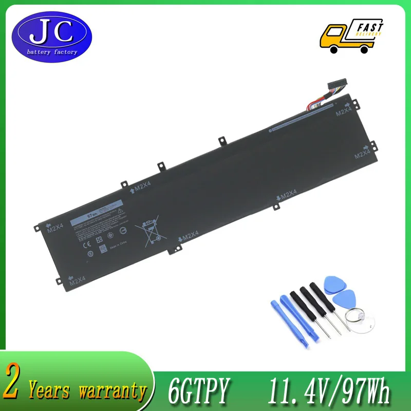 JCLJF  New Original 6GTPY Battery For DELL XPS 15 9570 9560 7590 For DELL Precision 5520 5530 Series Notebook 11.4V 97WH