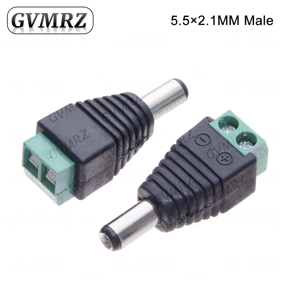 10PCS male and female DC Power plug 5.5 x 2.1MM 5.5*2.5MM 12V 24V Jack Adapter Connector Plug CCTV 5.5x2.1 2.5 view 4