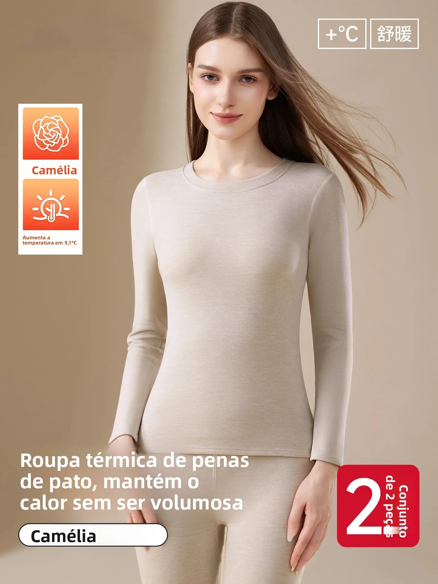 ensemble-de-sous-vetements-thermiques-pour-femmes-en-polaire-doublee-de-duvet-d'oie-a-col-rond-epais-chaud-doux-en-melange-de-polyester-manches-longues-couche-de-base