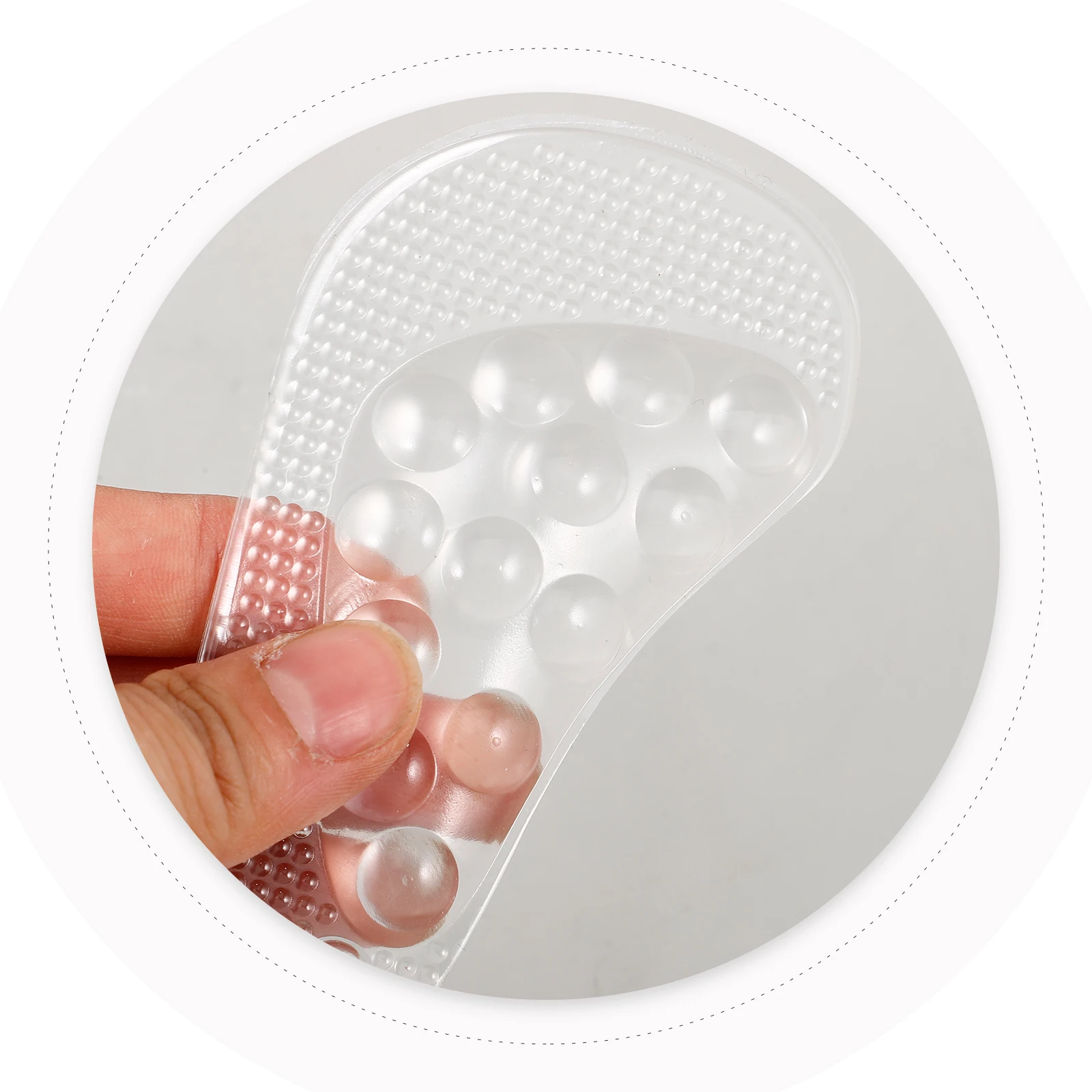 

Foot Arch Support Pads Transparent L Size Non Slip High Heel Inserts Forefoot Comfortable Insoles Durable Shoe Accessories