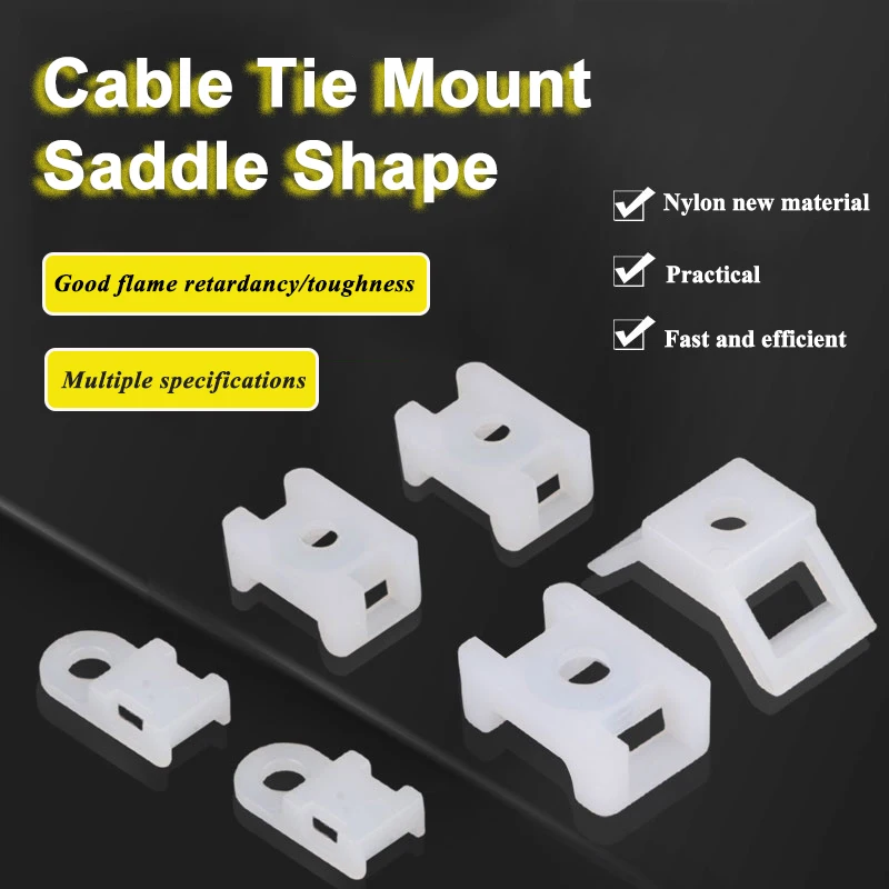 

100pcs Network Wire Nylon Plastic Self-locking Cable Zip Tie Base Holder HC-1 HC-2 HC-4