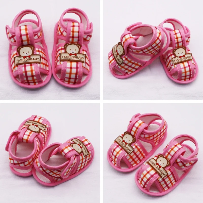 Zomer Beer Patroon Holle Sandalen Voor Baby Jongens Meisjes Katoen Baby Pasgeboren Peuter Schoenen Kinderen Zachte Zool Schoenen Eerste Rollator