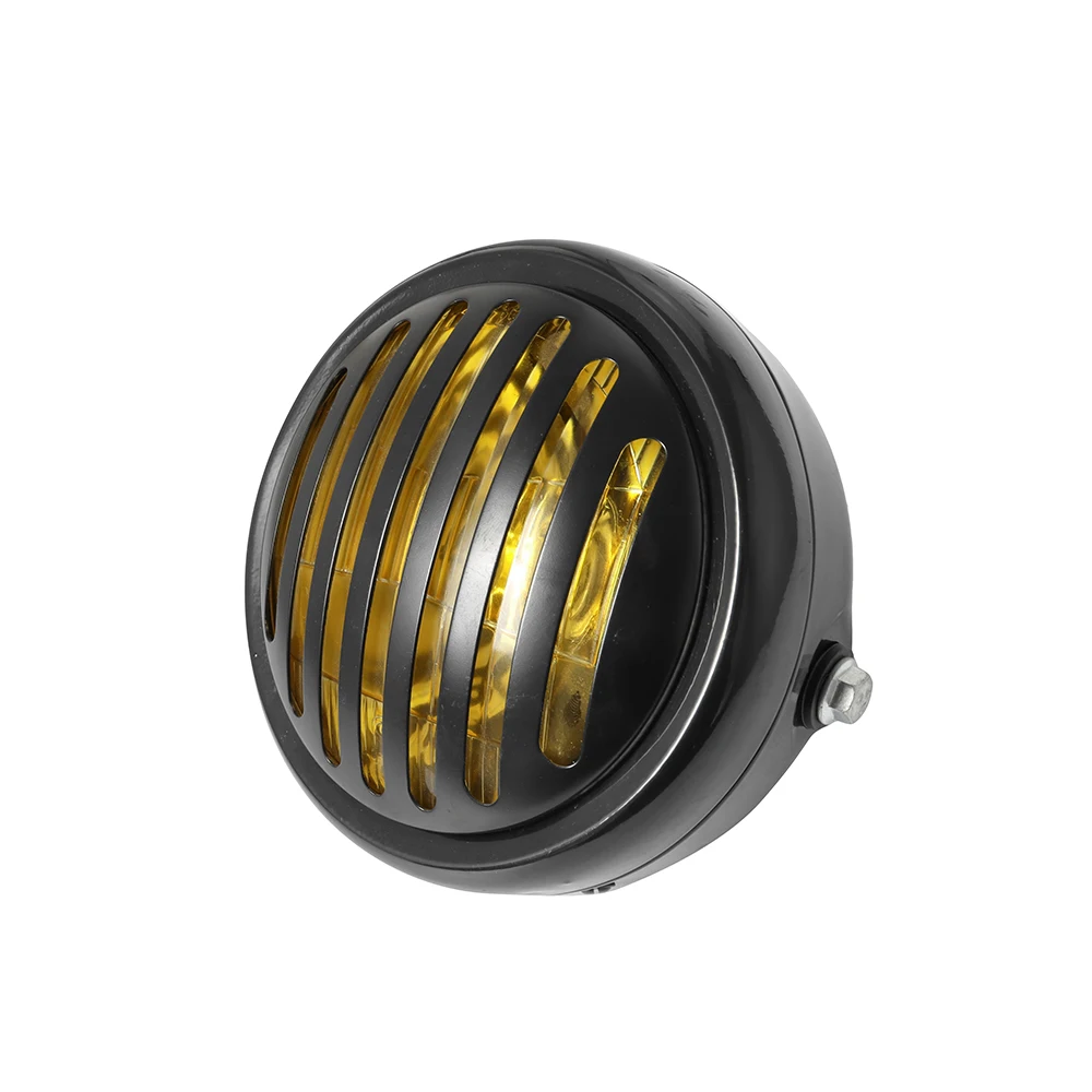 Metal Retro Headlight Round Motorcycle Grill Headlight Motorbike Retro Headlights Motor Moto Scooter Halogen Headlight