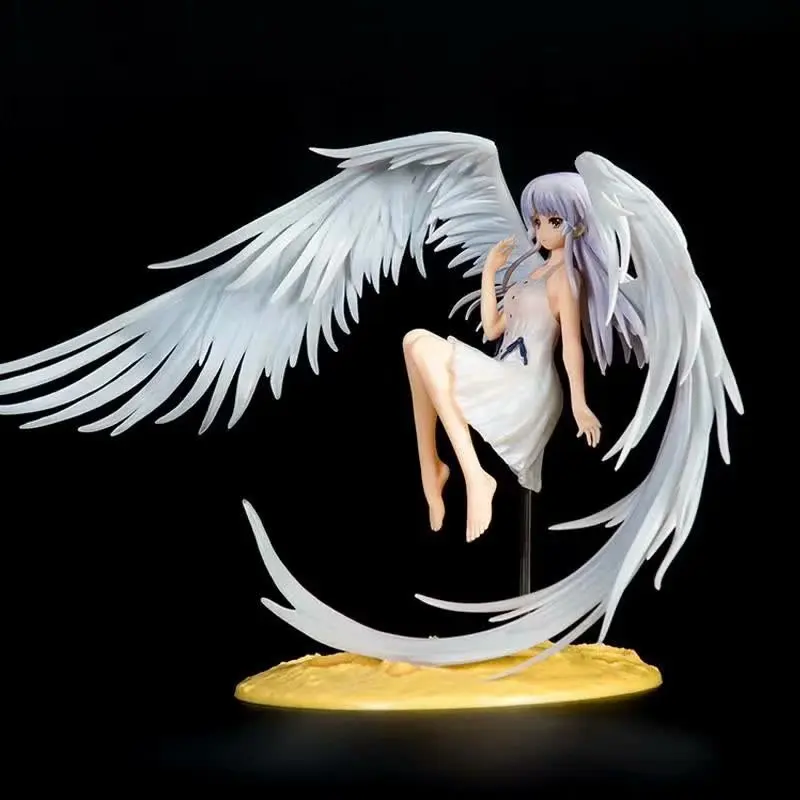 Figura de Tachibana Kanade de Angel Beats, modelo de personaje de anime con alas de ángel, artículo de colección para decorar el escritorio.
