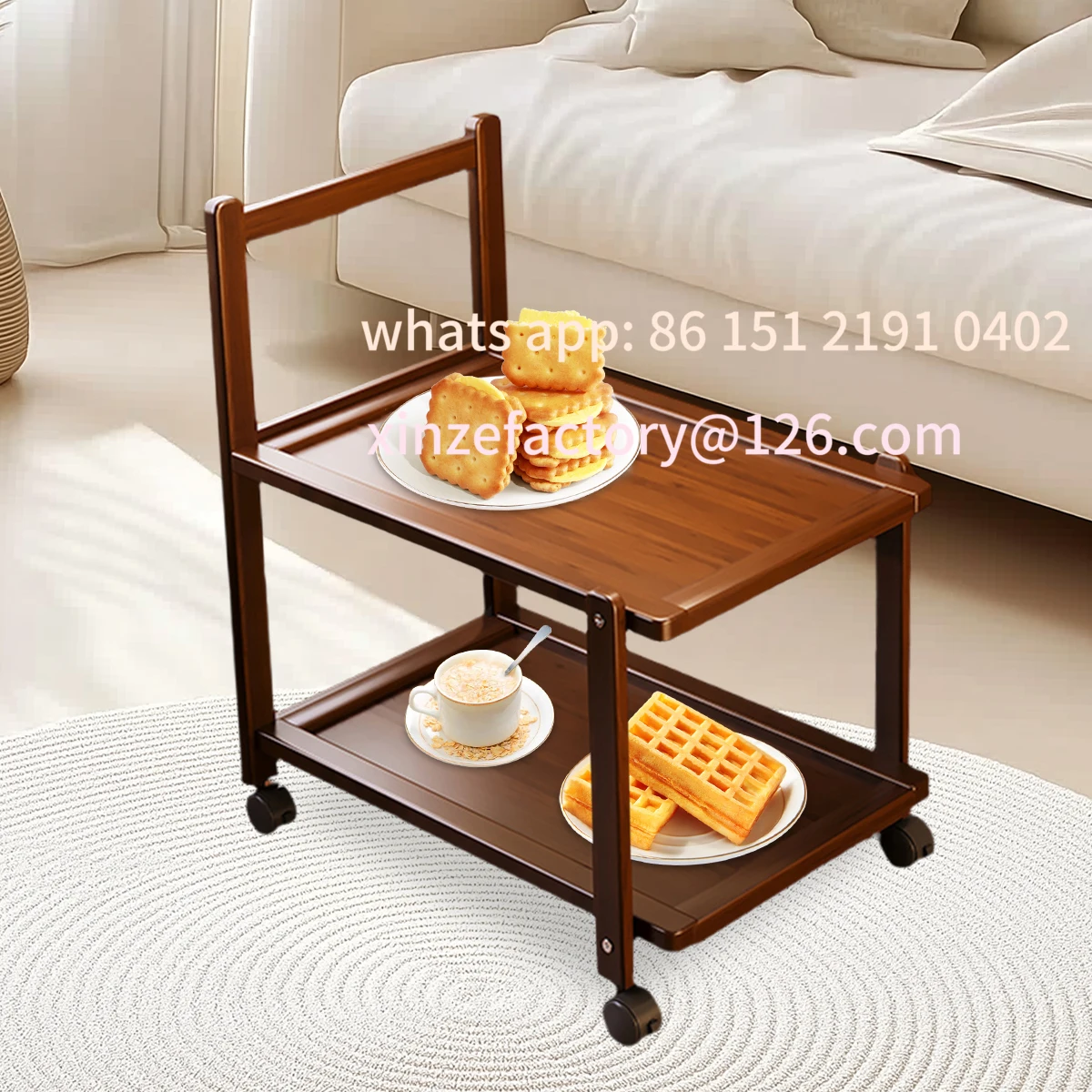 

Настраиваемый 2/3-уровневый органайзер для хранения предметов искусства и кофе с роликами, полка для карточек, многофункциональная бамбуковая тележка на колесиках