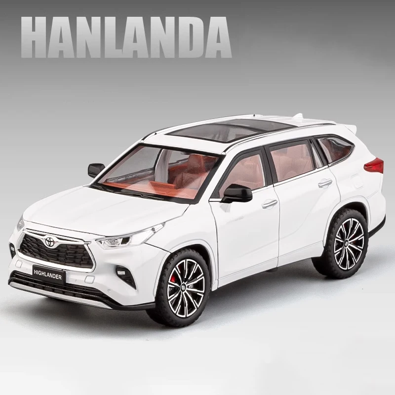 1:24 Highlander SUV Alloy Model Car Toy Diecasts Metal Casting Sound and Light Car Toys For Children Vehicle