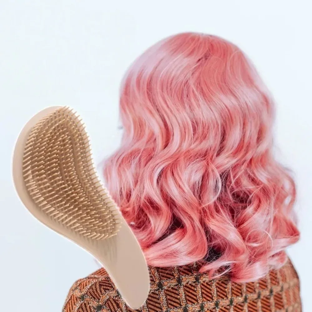 Comfortable Handle Anti Static Mini Plastic Massage Hair Brush Dry and Wet Shower Massage Hairbrush for Salon Hair Styling Tools