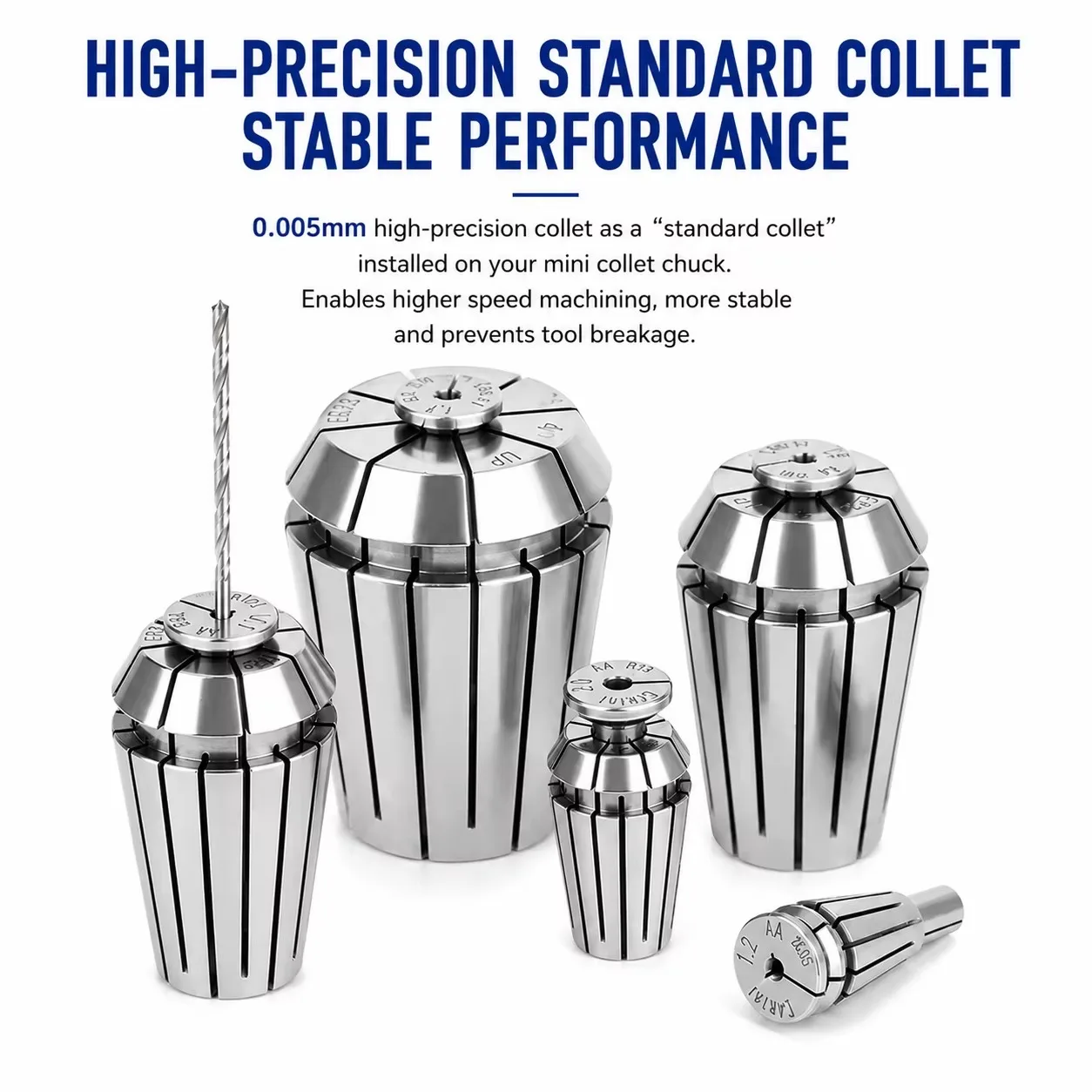 C4 Small Diameter Mini Collet Chuck 0.4-2.5mm Micro Drill Holder ERCollet CNC Machining Mini Collet for Machining Small Diameter