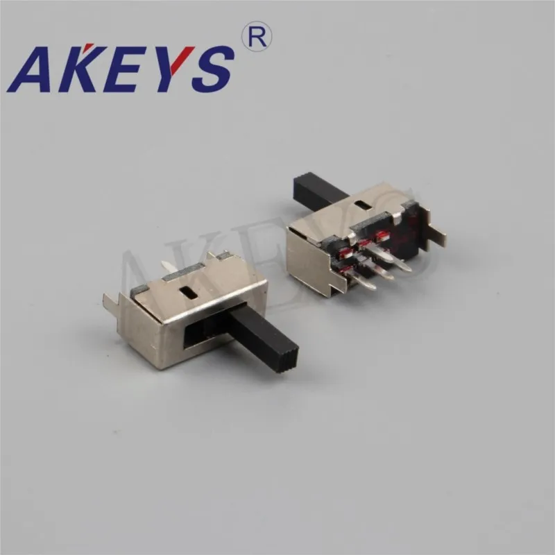 10PCS SS-13F03 1P3T Single pole three throw 3 Position slide switch DIP 4 pin verticle type with 2 fixed pin for hair dryer