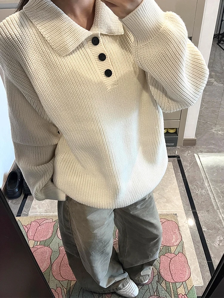 

Американский вязаный свитер Sle Cleanfit, повседневный мужской осенний свитер с воротником, элитный, ленивый, внутренняя одежда для отдыха, Base irt