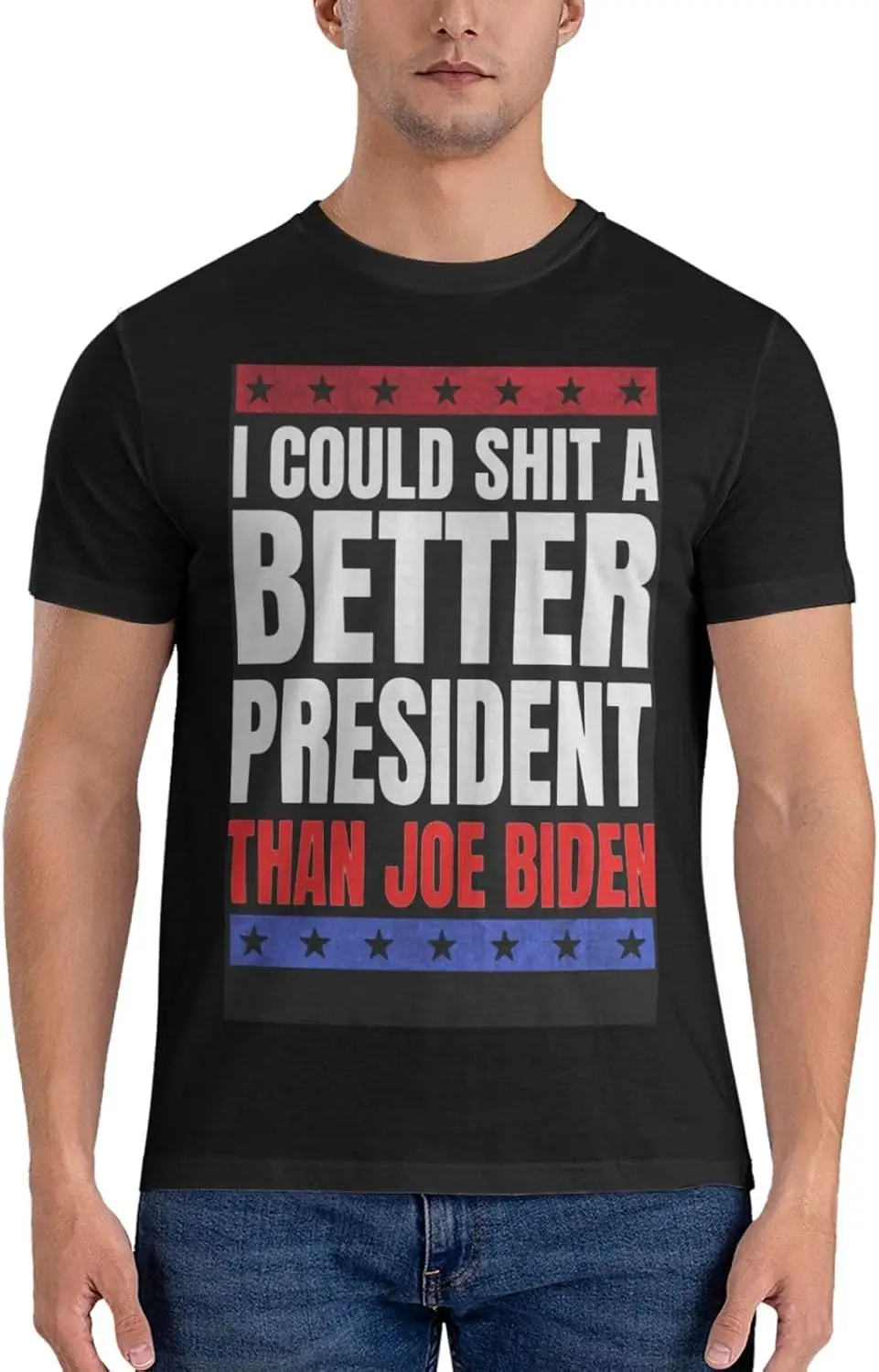 I Could Shit A Better President Than Joe Biden Anti Biden T-Shirt Vintage Short-Sleeve