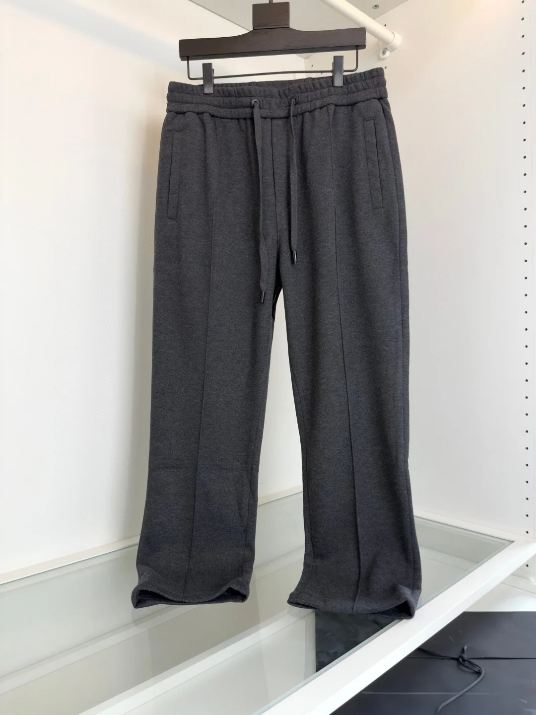 

High Quali Cotton Wool Blend Straight Leg Casual Pants mid Waist Autumn Winter Faion Retro Sle Elastic Waist Loose Fit