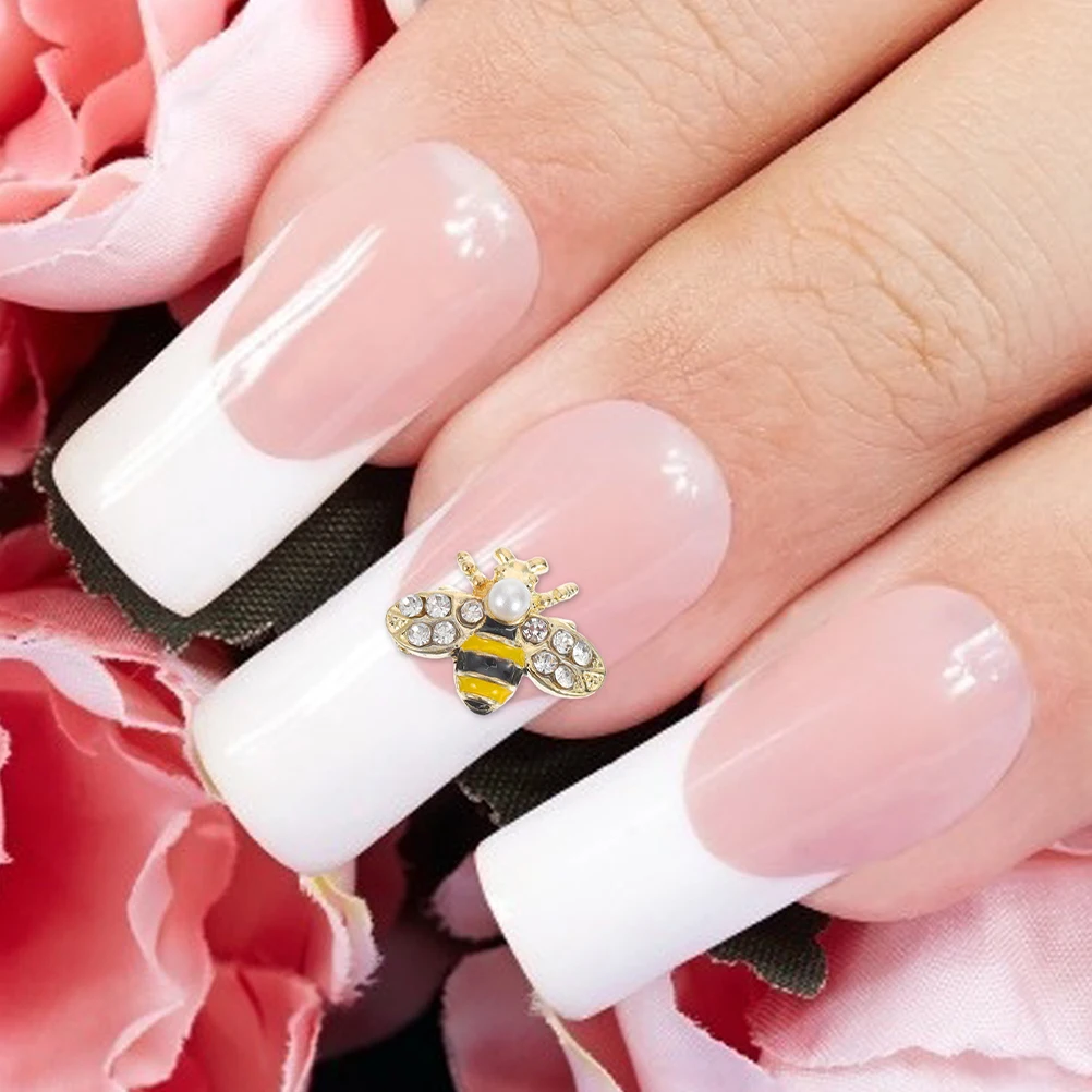 

12Pcs Bee Nail Decoration Creative Alloy Charms Essential DIY Nail Art Supplies Mini Bee Jewelry Rhinestone Embellishments