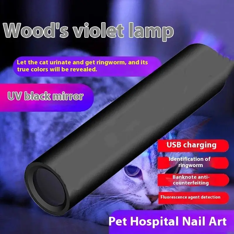 Linterna UV EDC portátil, luz púrpura de 365nm, luz LED recargable, Detector de higiene de escorpión y orina de mascotas, lámpara de antorcha