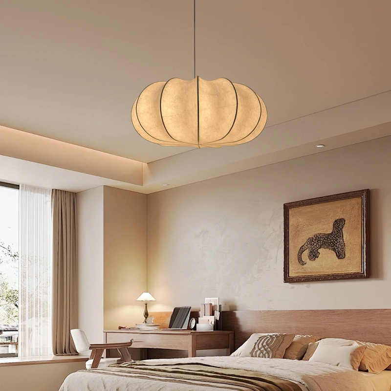 

Chinese and Japanese style silk pendant lamp restaurant bedroom art Wabi Sabi style homestay tea room pendant lamp