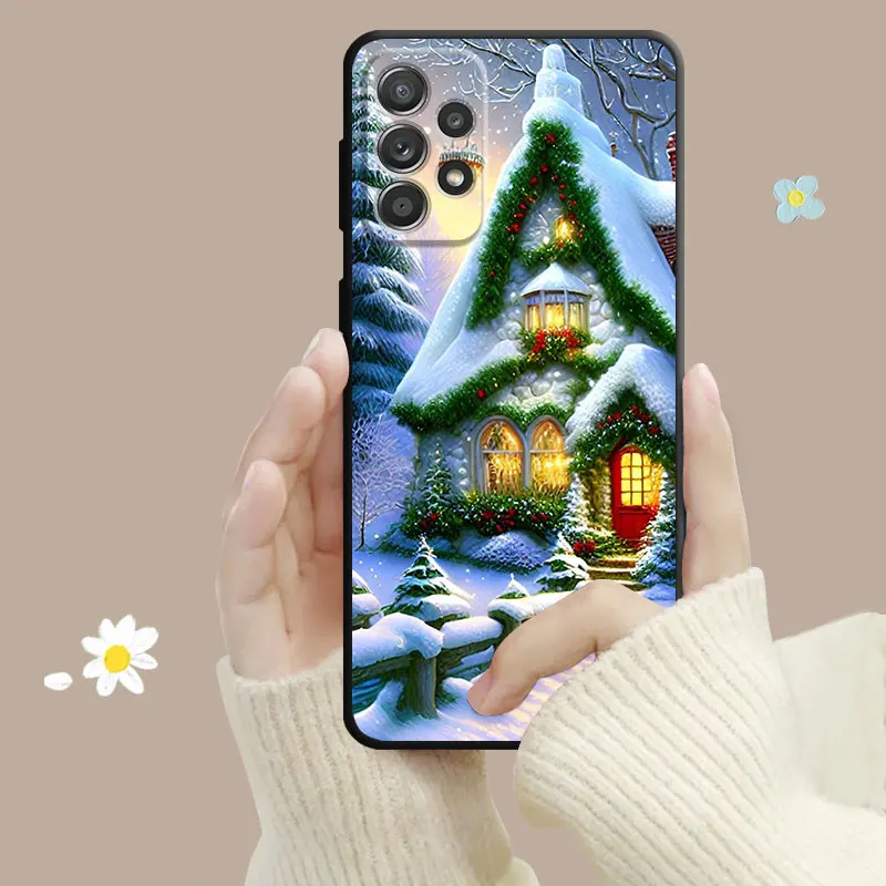 Merry Christmas Snow House Tree Phone Case For Samsung Galaxy A52 A12 A34 A54 A73 A53 A71 A51 A31 A33 A22 A21s A13 A32 A72 A23