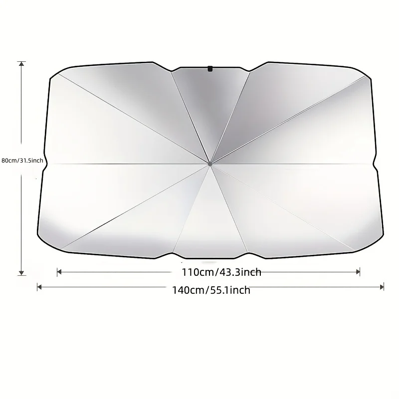 Summer car sunshade Retractable umbrella-like front windshield sunshade Car sunshade Car sunshade Car heat insulation sunscreen image 2