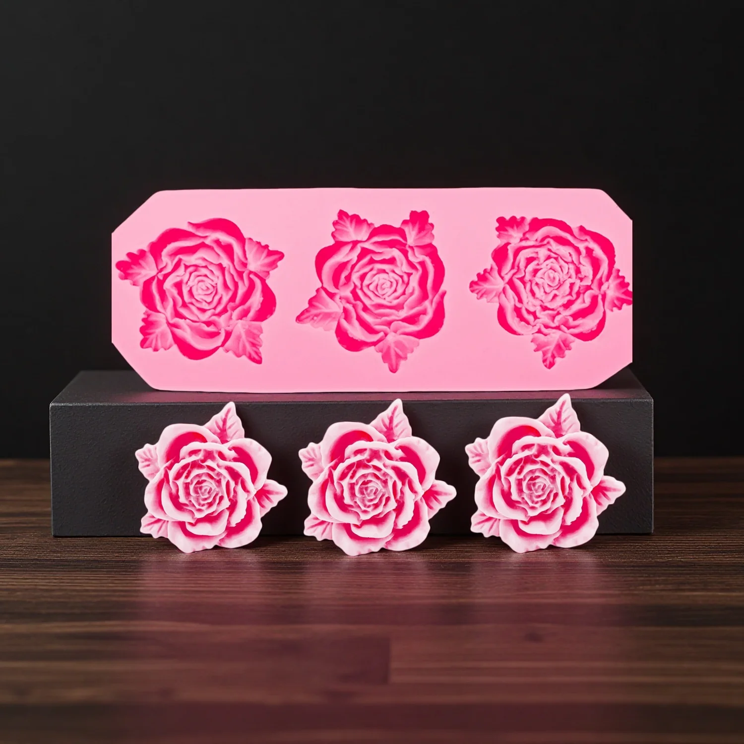 Rose Chrysanthemum Chocolate Bar Silicone Mold for Gummy Candy Cake Baking DIY Dessert Craft Supplies