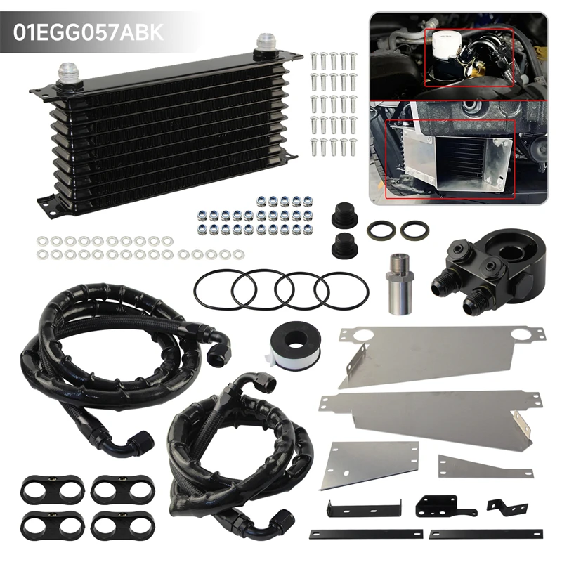 

For Toyota GT86 FT86 Subaur BRZ ZN6 ZD6 Oil Cooler 10AN 10 Rows Kit FA20 W/80-90 Degree Thermostatic Radiator Kit Aluminum