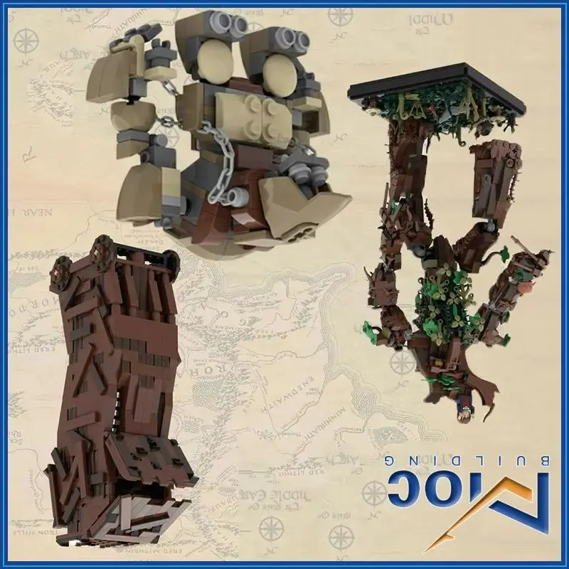 

MOC Building Blocks The Ring Movie Series Siege Tower Model Tree Beard DIY Creative Assembly Bricks Toys Collection Dispaly Gift