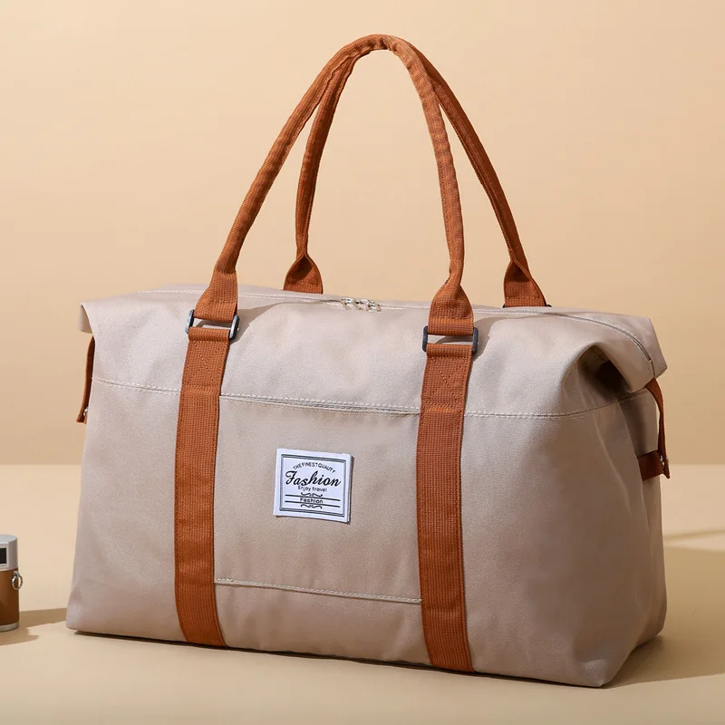 

Large Travel Bag with Luggage Strap, Lightweight Duffle Carry On Bag Overnight, Waterproof Storage Bag for Gym, Business Trip
