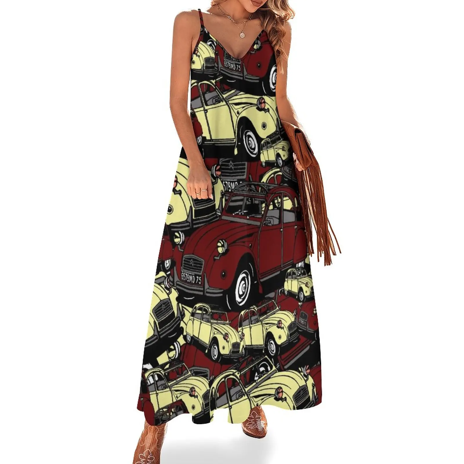 

New Who buys 2cv vintage Citroen, retro car Sleeveless Dress women's summer jumpsuit dress dresses summer outfits for women 2023